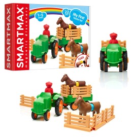 Smartmax My First Farm Tractor Playset Magnetic Stem Toy For Ages 1-5 22 Pieces
