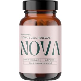 Nova Ultimate Cell Renewal/Spermidine Supplements, Organic Wheat Germ Anti Aging Supplement with High Spermidine, Zinc, and Thiamine for Optimal Autophagy, 60 Capsules (Pack of 1)