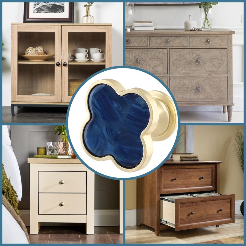 Cionyce 12 Pack Clover Cabinet Knobs Zinc Alloy Single Hole