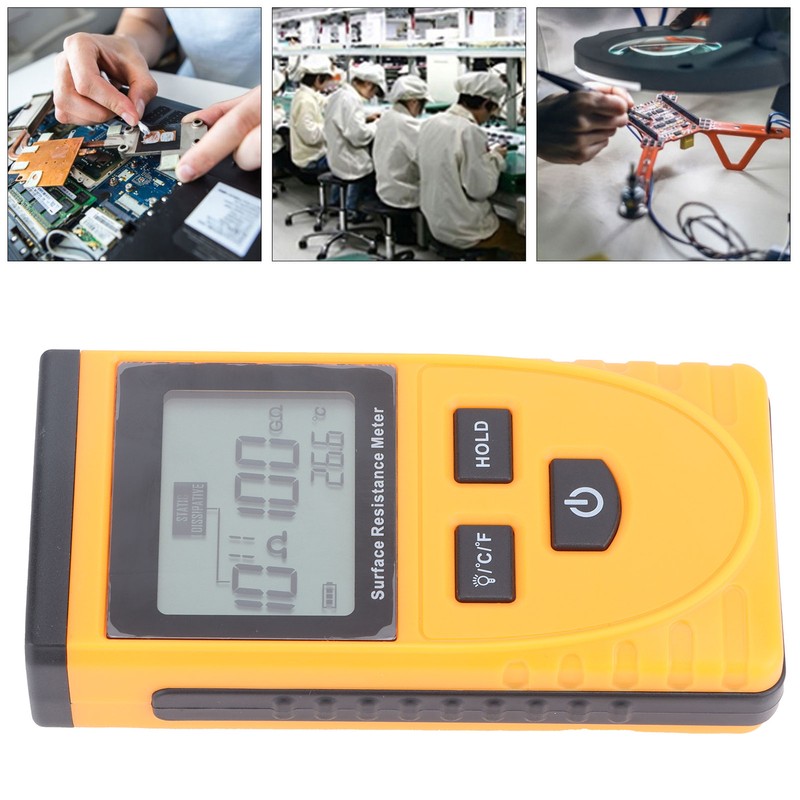 GM3110 Surface Resistance Tester Handheld LCD Digital Display AntiStatic Resistance