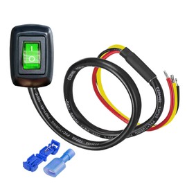 Gebildet Paste Type Switch Car Push Button Switch with Terminal ON/OFF DC12V/10A 24V/5A DIY Rocker Switch for Carbot Marine Truck RV (Green LED)