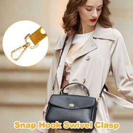 SwirlColor Swivel Carabiner Hook, 2 Pieces D-Rings Carabiner with Swivel and 2 Pieces Spring O Rings with a Screwdriver for Purse Crossbody Handbag DIY Accessories - Gold