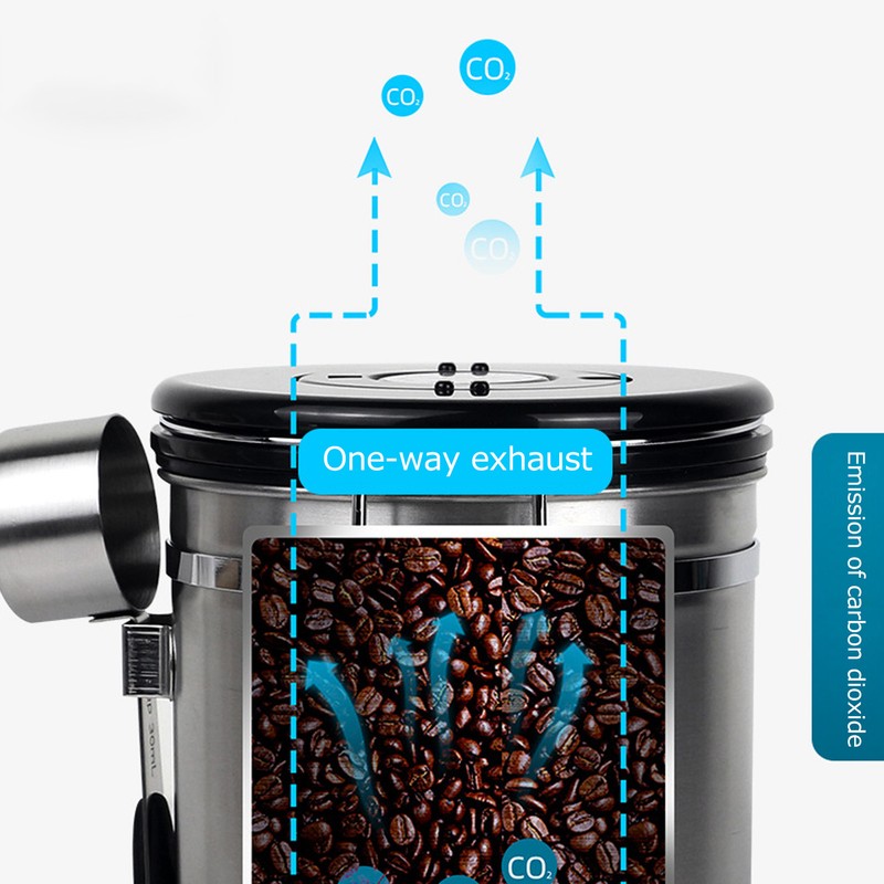 Stainless Steel Coffee Bean Airtight Canister Tea Dried Fruits Storage