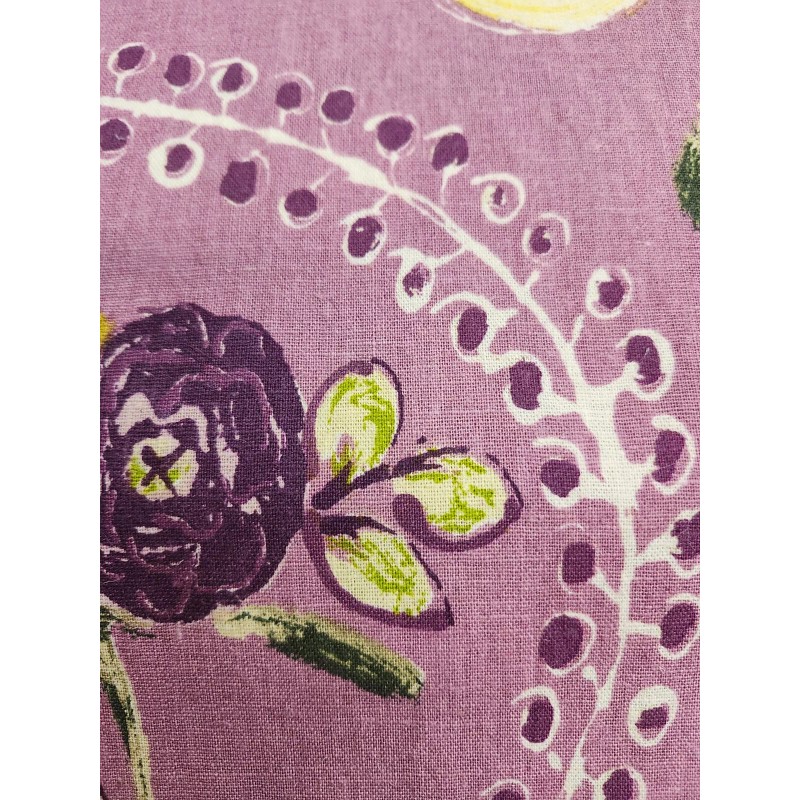 Edinburgh Weavers Floral Paisley Linen Orchid Fabric by the yard