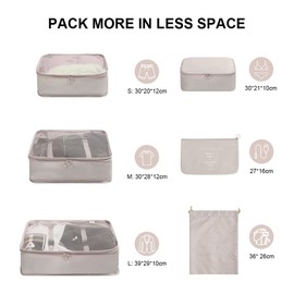 OSDUE Suitcase Organizer Set 6 Pieces, Packing Cubes, Waterproof Travel Clothing Bags, Panniers for Suitcases, Travel Organizer Panniers for Suitcases