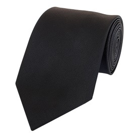 Fabio Farini - Plain elegant ties for men in 6 cm and 8 cm to choose from, Black with structure