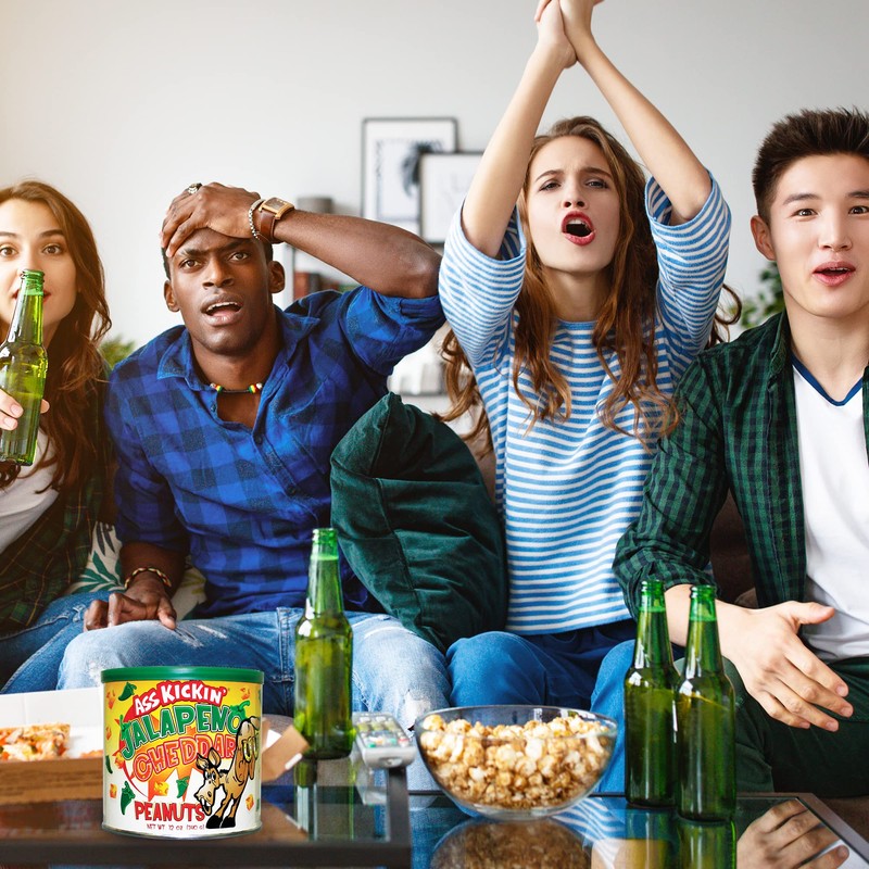 ASS KICKIN’ Jalapeno Cheddar Spicy Hot Peanuts – 12oz -