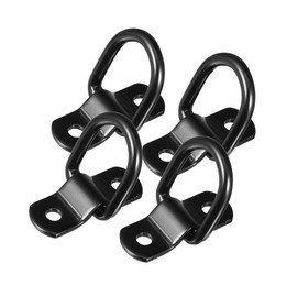 Hihaha 4pcs D Ring Tie Down Anchor 1/4" Diameter for Trailer Cars Black Durable Material