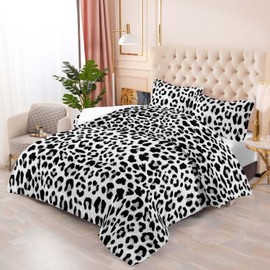 Raphus cucullatus White Leopard Print Comforter Queen,Cheetah Bedding,White Comforter Cheetah Print Sheets,Cheetah Comforter Set,Hunting Bedding,Animal Theme Decor Suitable for Boys Girls