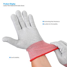 EHDIS 2 Pairs of Microfibre Gloves, Car Wrapping Gluing Gloves, Seamless & Lint-Free, White Work Gloves for Assembly, Car Wrap Foil, Full Adhesion, Window Film, Red