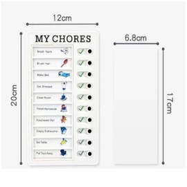 FUNNTY Memo Plastic Board, 4pcs Sliding Routine Chores Chart 40 cards, Detachable Message Board, Plastic Checklist Board for Planning Reminder for Kids Multiple Kids Check Items and Form Good Habit