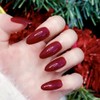 30pcs Red False Nails - Almond Press on Nails -