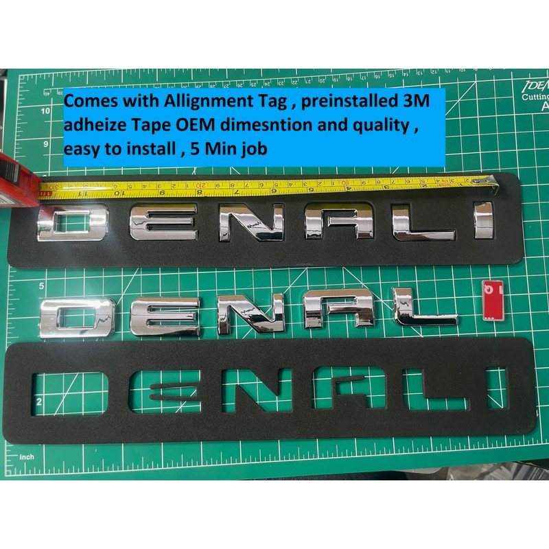 Denali 1-PC Nameplate Emblem HD Badge for GMC Yukon &