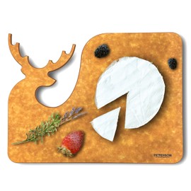 Cuisiland 12x9'' Cheese Cutting Board – Eco-Friendly Wood Fiber Design | Perfect Kitchen Gift for Christmas (Deer)