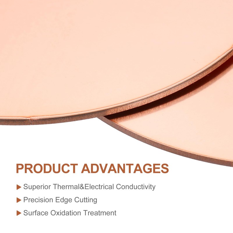 MECCANIXITY 10 Pcs Round Copper Plate, 20mm (0.79") Dia Pure