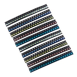 (5 Colors x 40 pcs = 200 pcs) 0805 SMD LED Diode Lights Assorted Kit (Mini Chip 2.0mm x 1.2mm for PCB DC 20mA) Super Bright Lighting Bulb Lamps Electronics Components Light Emitting Diodes Chips