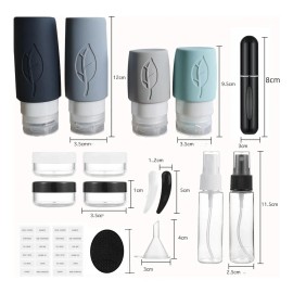 20 Botellas De Kit De Viaje Portátiles Contenedores Silicona