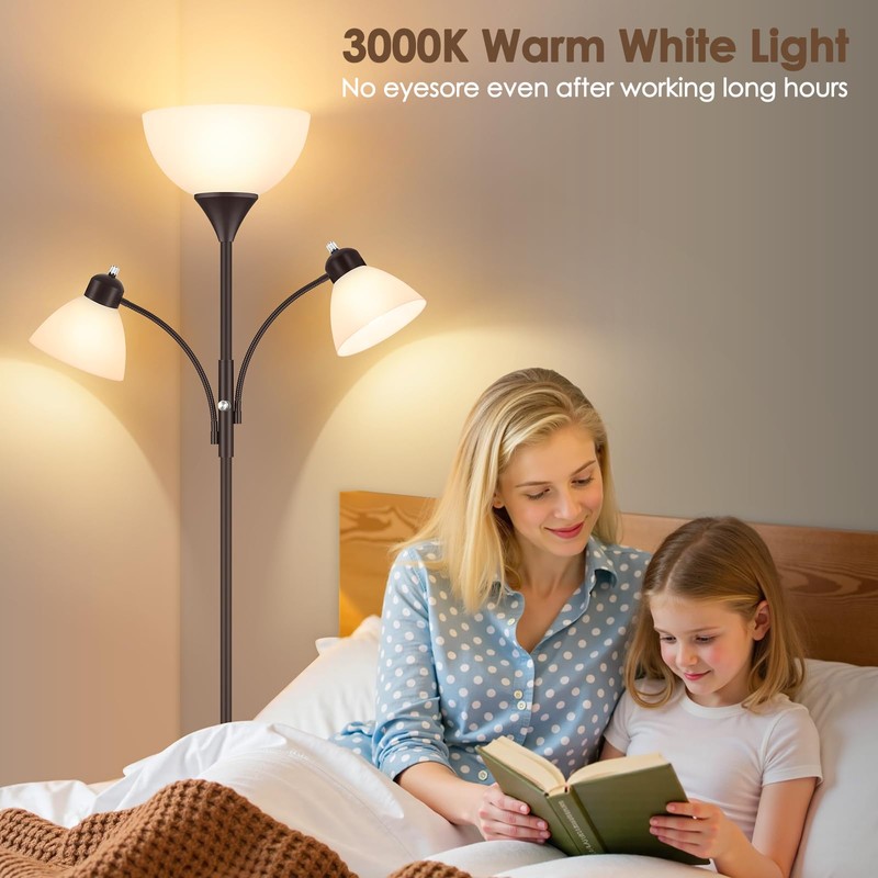 Coucrek Floor Lamp for Living Room,72" Dimmable Torchiere Lamp with