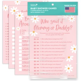 40 Retro Baby Shower Games For Girl - Who Knows Mommy Best Baby Shower Game, Guess Who Mommy Or Daddy Baby Shower Game, Baby Games For Baby Shower Family Feud Game, Girl Baby Shower Tradition Cards