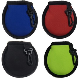 Zwenjuan Golfbälle Reiniger Tasche,4 Stück Tragbare Tasche für Golfball mit 4 Schnalle,Praktischer Golf Zubehör Effektive Reinigung Golfbälle Golfball Waschtasche Geschenke für Golfe