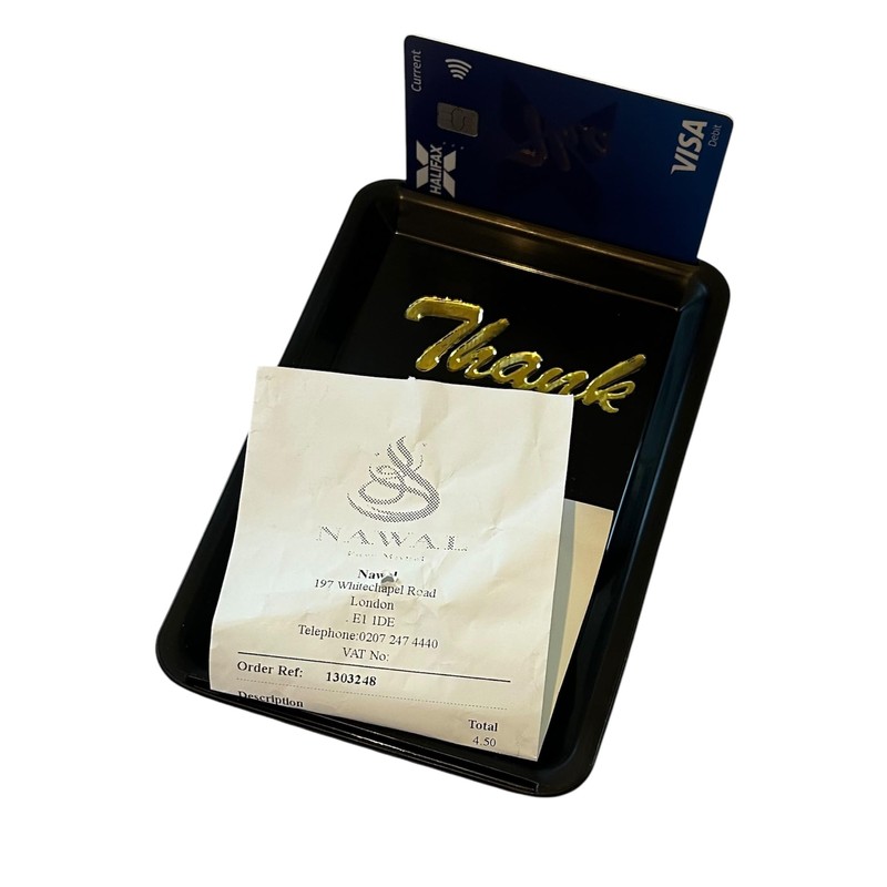 Tip Tray Black 10 pcs Thank You Bill Presenter Tips