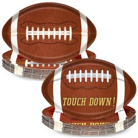 OBUSATT 60PCS Football Plates Football Party Supplies Touch Down Birthday Tableware Set Sport Party Dinnerware American Football Paper Dinner Plates for Game Day Sport Theme Party Decorations
