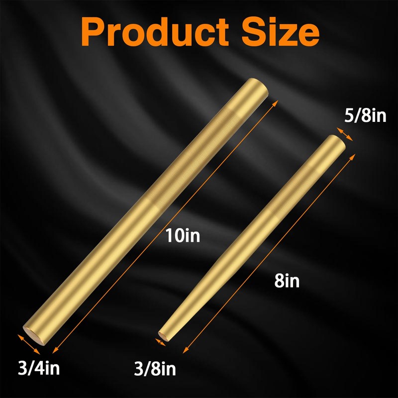 EVRBUL Brass Drift Pin Punch Set Hand Tool Punches 3/8in
