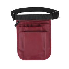 Nurse Bag, Work Bag, Women's Belt Bag, Work, Nurse Belt Bag, Adjustable Waist Belt with Multiple Compartments, for Scissors Care Set (1 Burgundy, M)