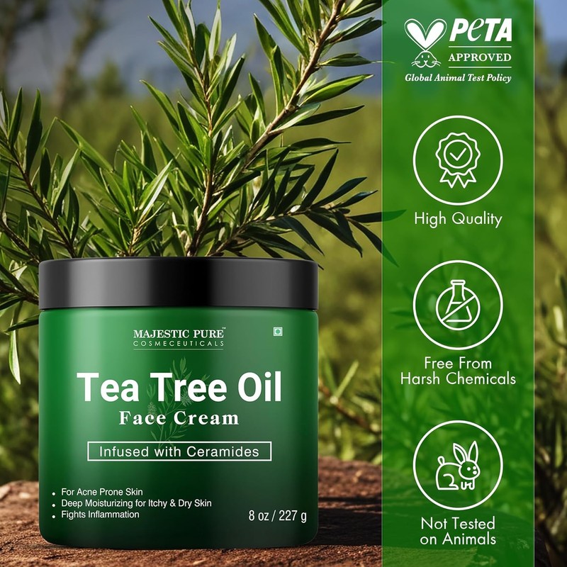 Majestic Pure Tea Tree Oil Face Cream |Dry, Itchy Skin