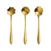 Creative Co-Op Flower Shaped Stainless Steel Condiments Spoons with Gold-Tone