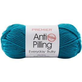 Premier Yarns Anti-Pilling Everyday Bulky Lapis 1068-20 (3-Skeins - Same Dye Lot) Weight S Bulky #6 Anti-Pilling Acrylic Yarn for Crocheting and Knitting - Bundle with 1 Artsiga Crafts Project Bag