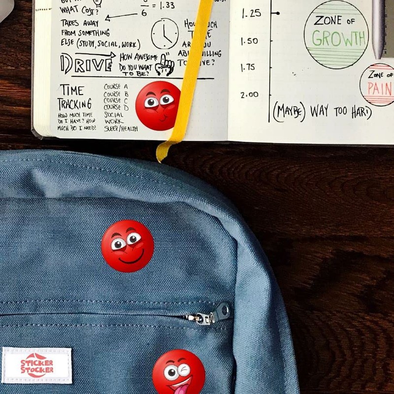 144 Red Clown Nose - 30mm - Glossy Reward Stickers