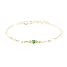 Prehnite Dainty Bracelet in 14k Gold Fill