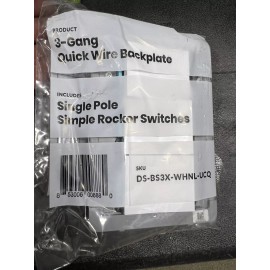 Deako NEW Deako 3-Gang Backplate and Faceplate, Simple Rocker Switch, DS-BS3X-WHNL-U