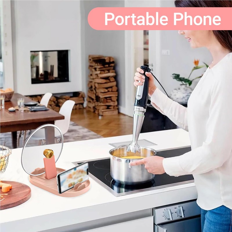 Zerquell Pot Lid Holder, Cooking Spoon Holder, Multifunctional Kitchen Utensil