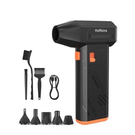 Hoffeins Compressed Air Duster 130,000RPM Ultra-Powerful Cordless Electric Air Blower w/Brushless Motor, 3 Speed Adjustable & Rechargeable Battery for Keyboard, PC, Car, Home, Outdoor, Snow Removal