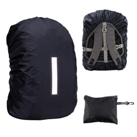 badbowl Backpack Cover, Waterproof Backpack, Rain Cover, Running Bag, Waterproof Cover, Waterproof Design, Reflective Tape, For Work Commutes, School, Work, Climbing, Fishing, Storage Bag, Black