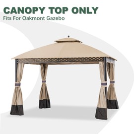 JANCANOPY Replacement Gazeb Cover for 10X12Ft Oakmont Gazebo L-GZ1188PST-A,Pinehurst Gazebo L-GZ1188PST, Light Beige