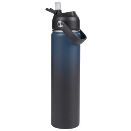 18oz Stainless Steel Bullet Shape Double Wall Vacuum Insulated Water Bottle Anti-Slip BPA-Free Leak-Proof Keep Cold 24H Hot 12Hcolor: KI05028BB18, capacity: 18oz