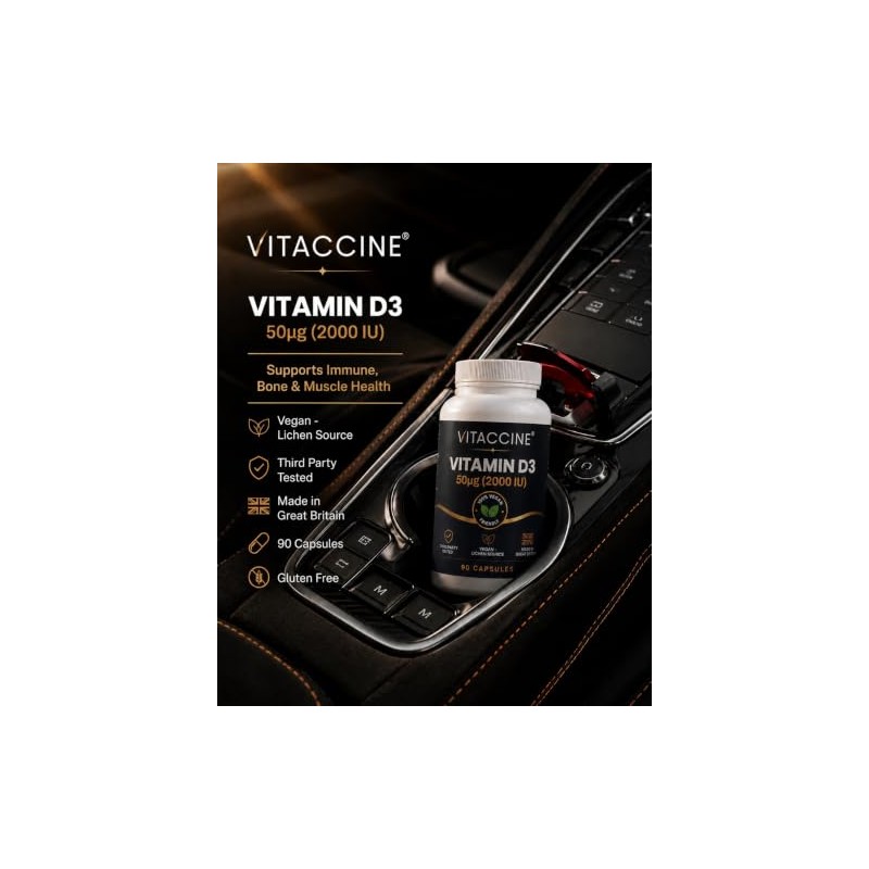 Vitamin D3 2000 IU 50µg, Vegan, 90 Capsules