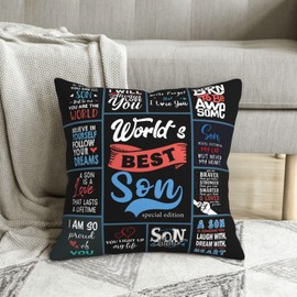 IYUBOFU Son Gifts from Mom, Gift for Son from Dad, Birthday Gifts for Son, Son Birthday Gifts, Adult Son Gift Ideas, Valentine's Gifts to My Son on Wedding Day Throw Pillow Cover 18x18 Inch