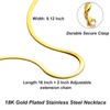 RWQIAN 18K Gold Flat Wide Necklace for Girls Snake Chain