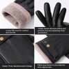 OZERO Mens Winter Gloves: Nappa Leather Warm Cashmere Lined Touchscreen
