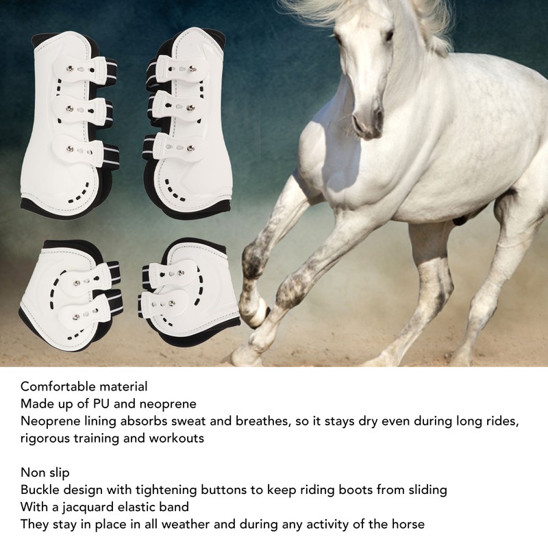 Horse Front Tendon Boots Adjustable Breathable Open Front Protective Horse