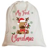 Second Ave Cute Children's My First Christmas Reindeer Cotton Drawstring