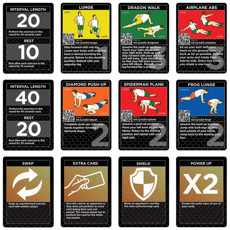 Stack 52 HIIT Interval Workout Game. Designed by Military Fitness