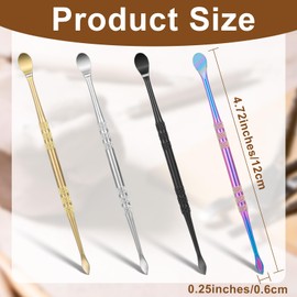 4 Pcs Wax Carving Tools Stainless Steel Wax Tool Carving Tool Kit Double-Headed Sculpting Tool Spoon Stainless Steel Sculpture Tool 4.72 Inch（Rainbow, Black, Gold, Silver）