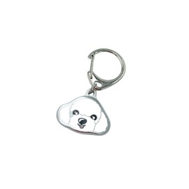 Dog ID Tags,Cute Puppy Pendant Key-Ring Keychain, Dog Lovers Keyfob Key Tags_White Poodle