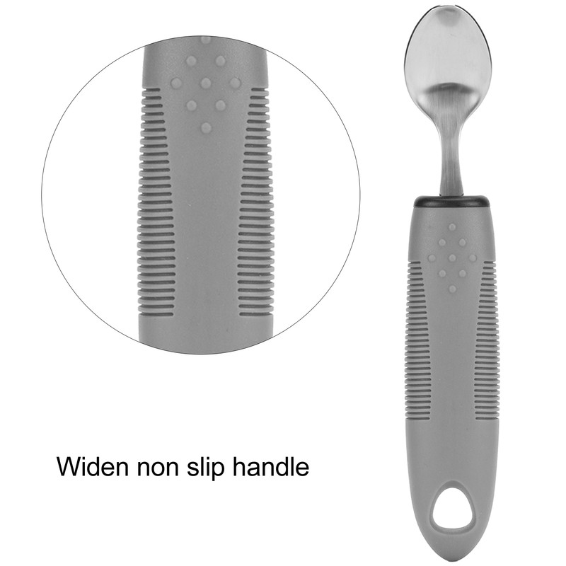 5pcs Special Supplies Adaptive Utensils Stainless Steel Rubber Handle Elderly