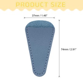 sourcing map 3Pcs Scissors Sheath, 2.9" x 1.5" Scissors Cover Protector PU Leather Portable Collect Bags for Eyebrow Trimming Beauty Tool Protection, Blue